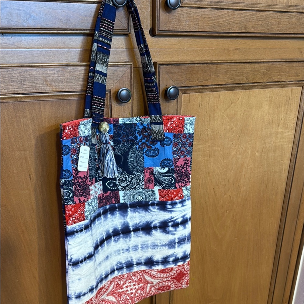 Colorful Patchwork Tote Bag - Picture 3 of 9